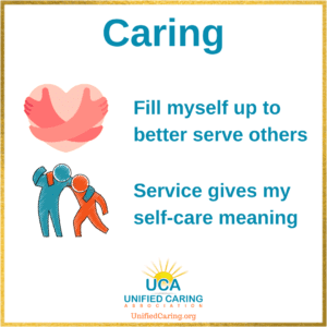 UCA caring includes self-care and service to others