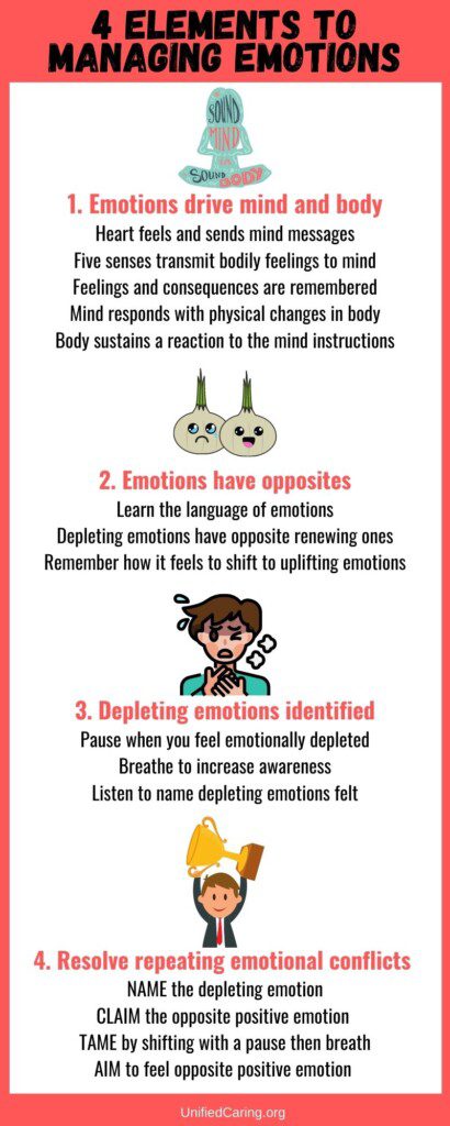 4 elements to managing emotions infographic